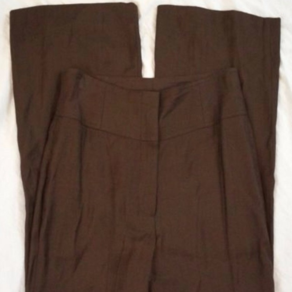 Lela Rose Linen Blend Chocolate Pants Size 4 NWT